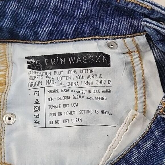 P.S. Erin Wasson Shorts womens embroidered back pockets distressed jean 24 - Picture 6 of 9